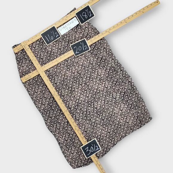 Reversible Skirt Womens Size L Midi Length Floral Geometric Pull On Elastic - Picture 7 of 16